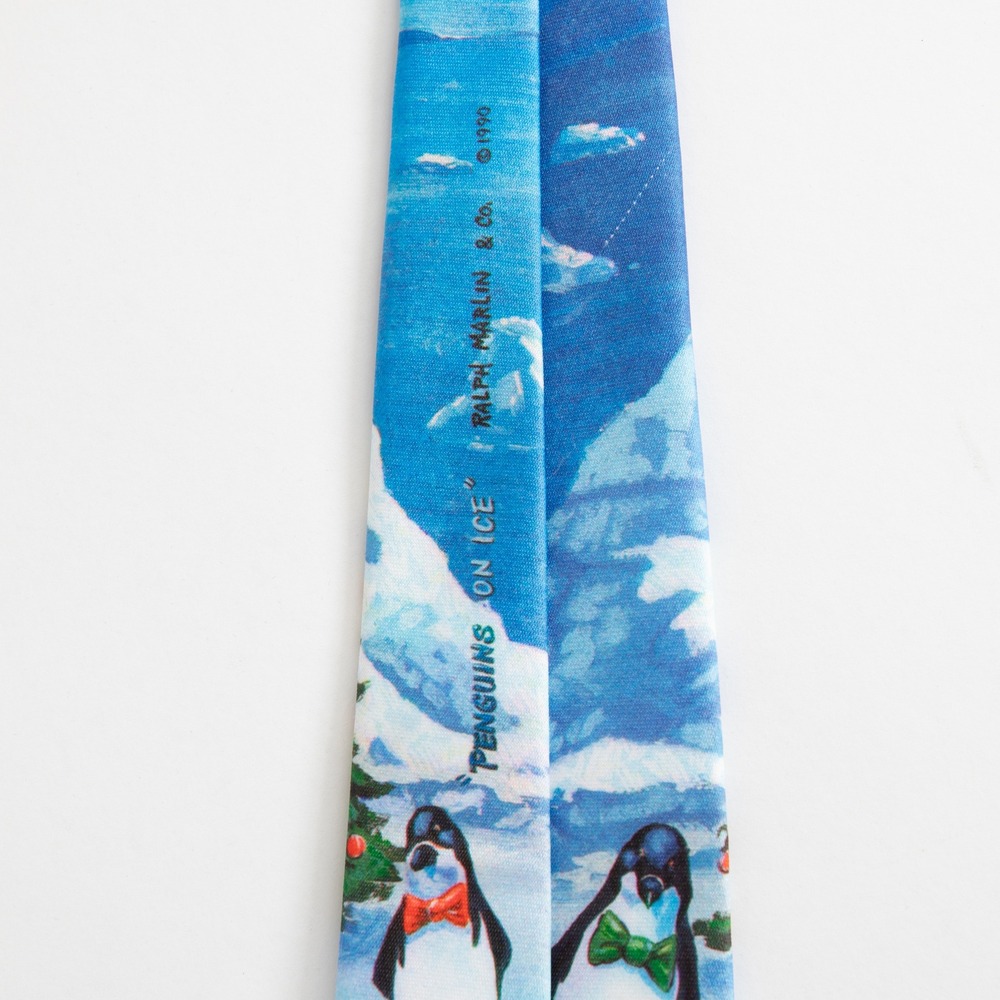 Ralph Marlin Penguin Christmas Novelty Tie Made in USA‎ - Picture 10 of 12